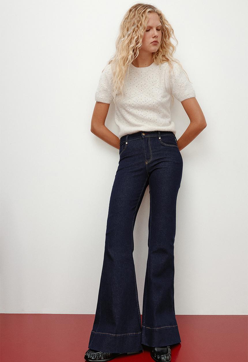 H&M - Flared high jeans - dark denim blue