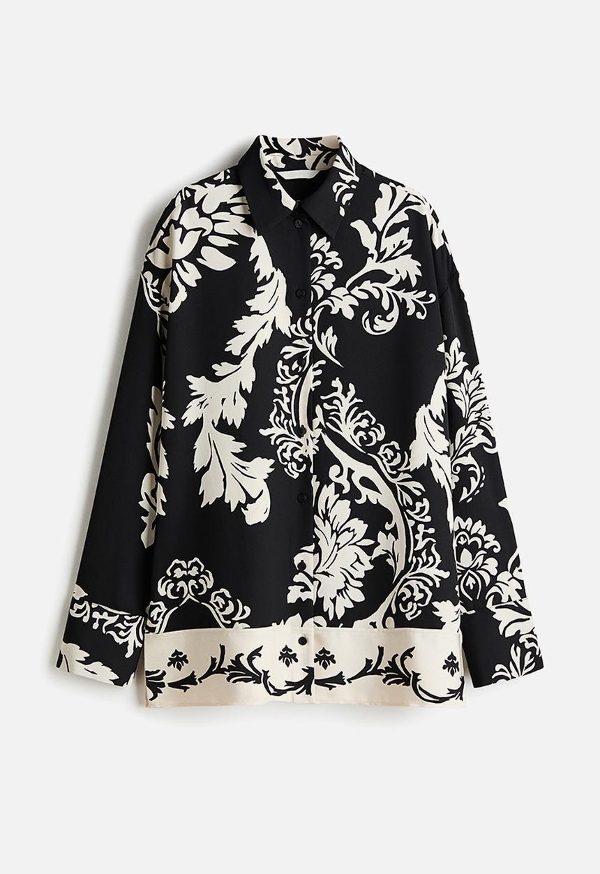 H&M - Loose-fit shirt - black/patterned