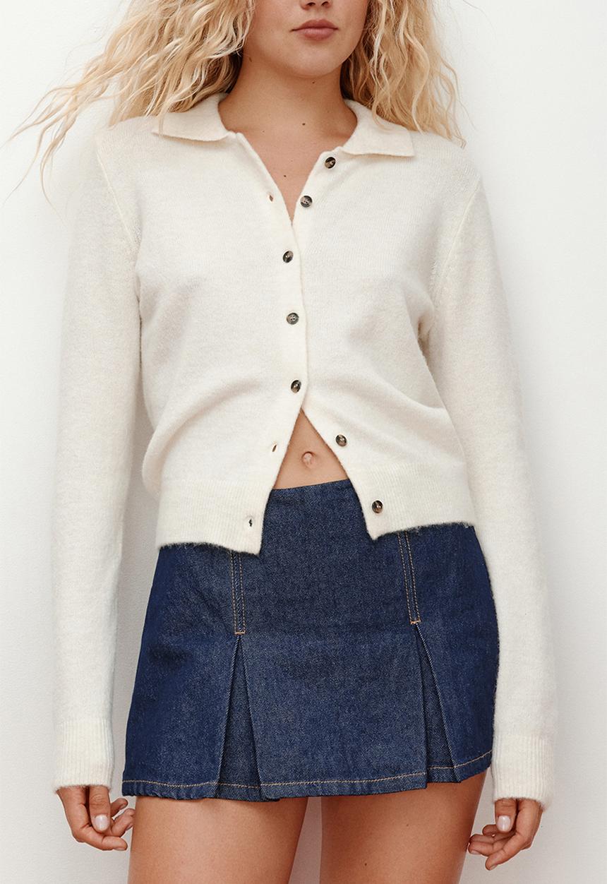 H&M - Pleated mini skort - dark denim blue