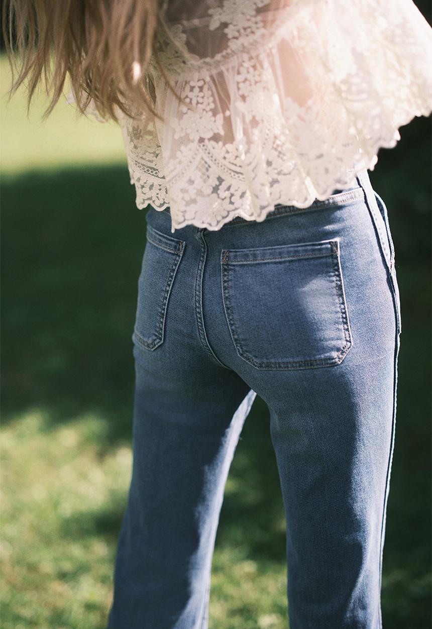 H&M - Flared high jeans - denim blue