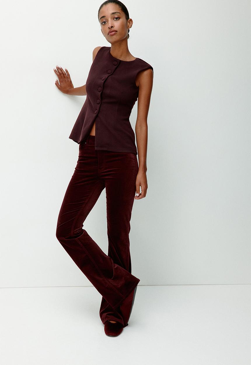H&M - Jersey waistcoat - burgundy