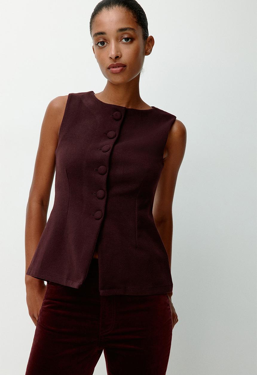 H&M - Jersey waistcoat - burgundy