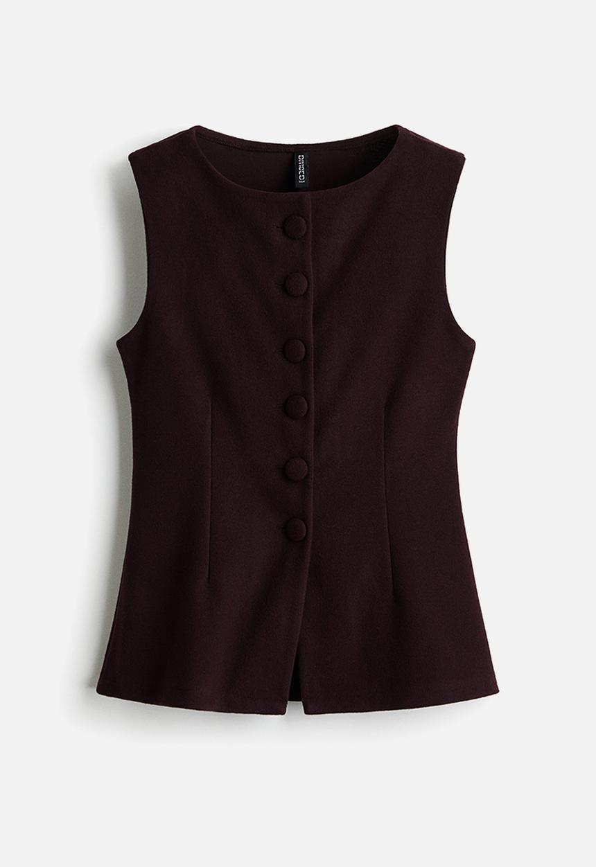 H&M - Jersey waistcoat - burgundy