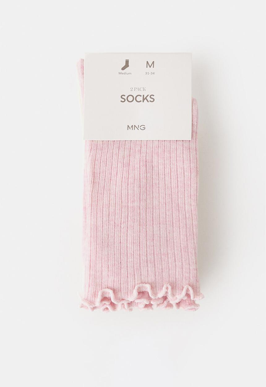 MANGO - Socks RIBSHORT - Pink