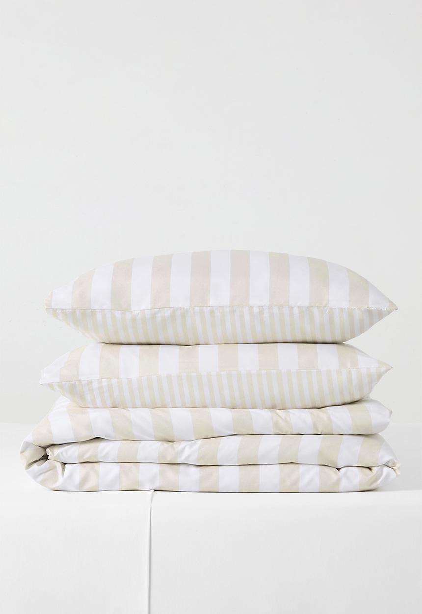 Sixth Floor - Stripe duvet cover - Stone