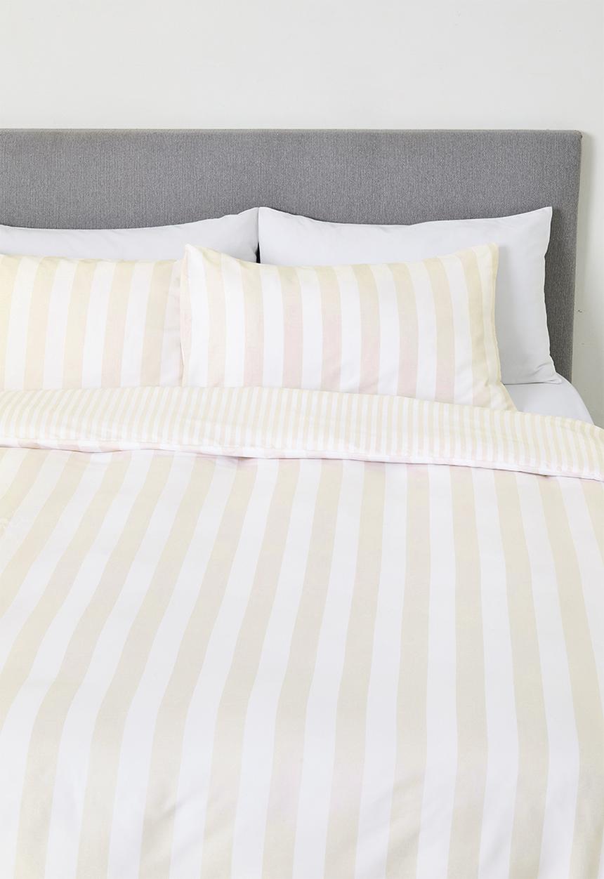Sixth Floor - Stripe duvet cover - Stone