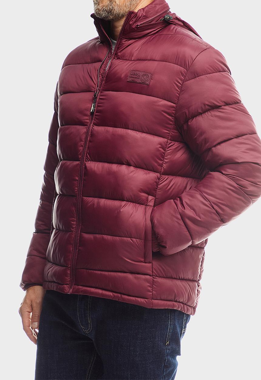 JEEP - Core Long Sleeve Puffer Jacket - Dark Cherry