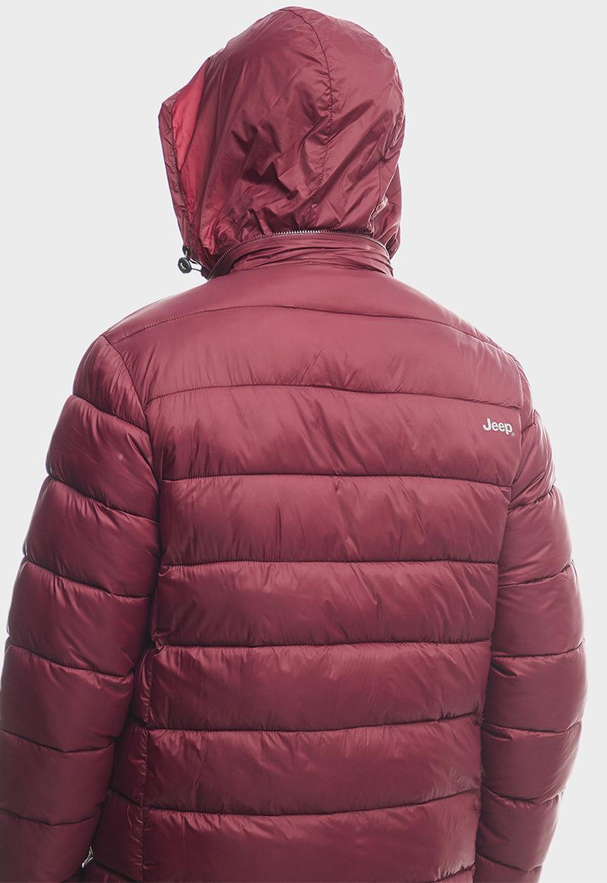 JEEP - Core Long Sleeve Puffer Jacket - Dark Cherry