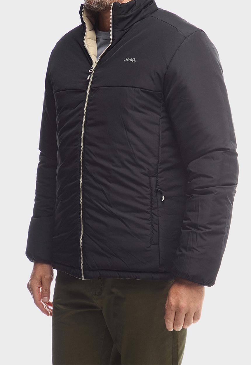 JEEP - Reversible Puffer Jacket  - Black & Khaki 