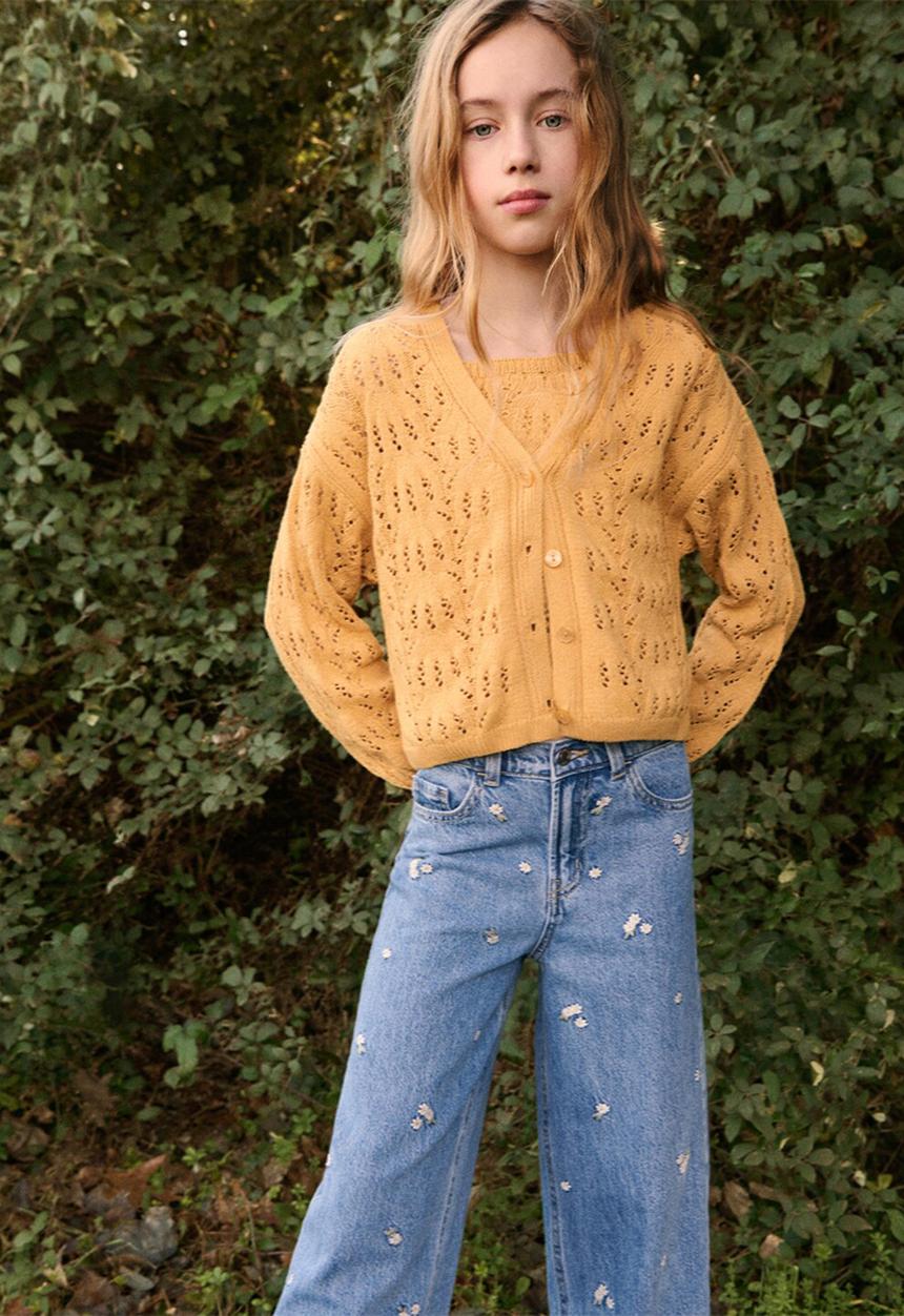 MANGO - Cardigan ISLA - Medium Yellow