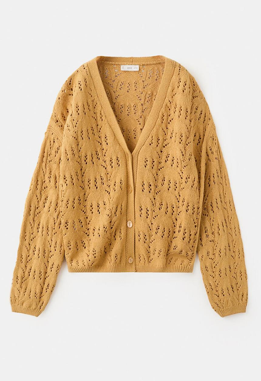 MANGO - Cardigan ISLA - Medium Yellow