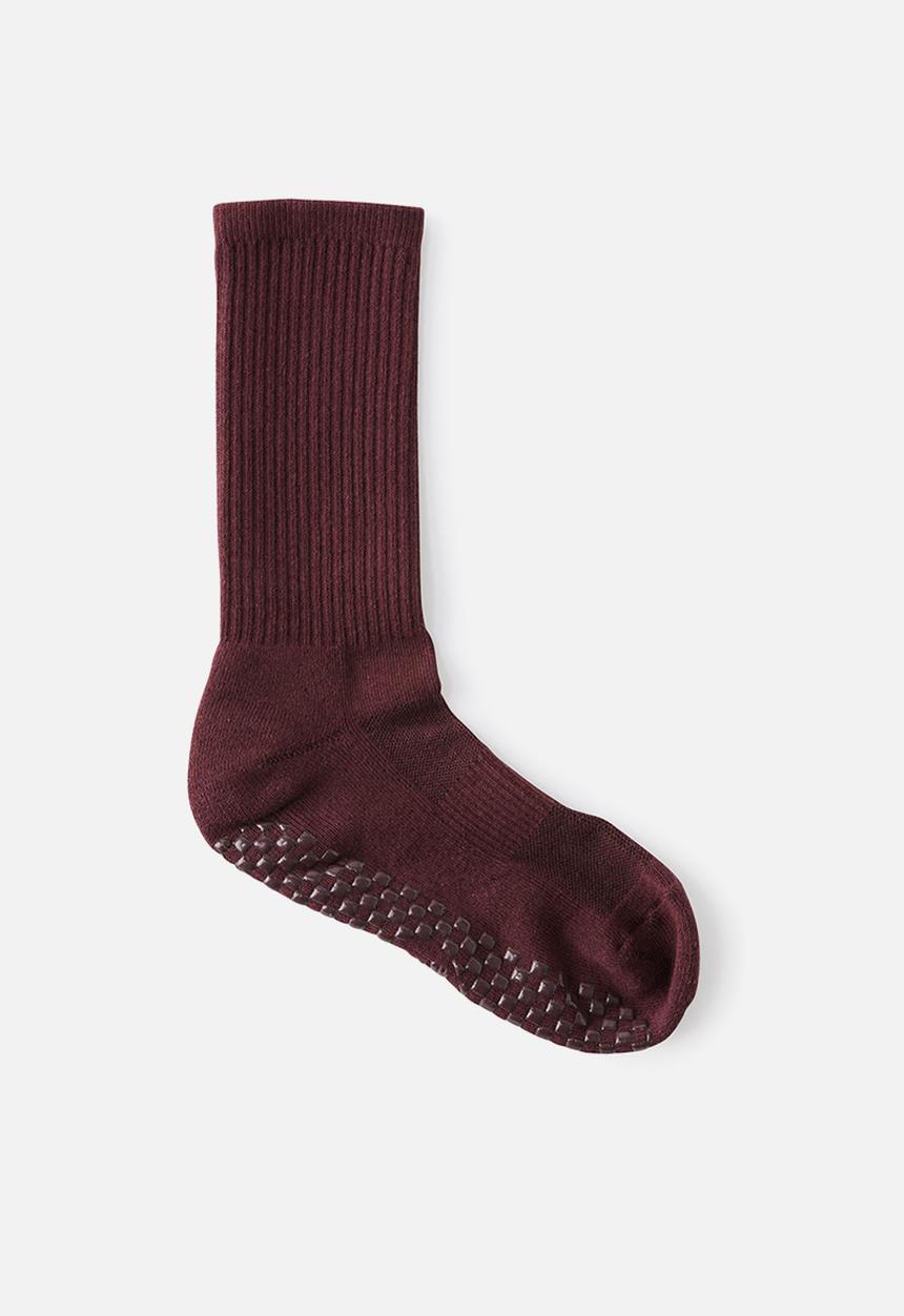 Cotton On - Performance studio crew sock - choc plum
