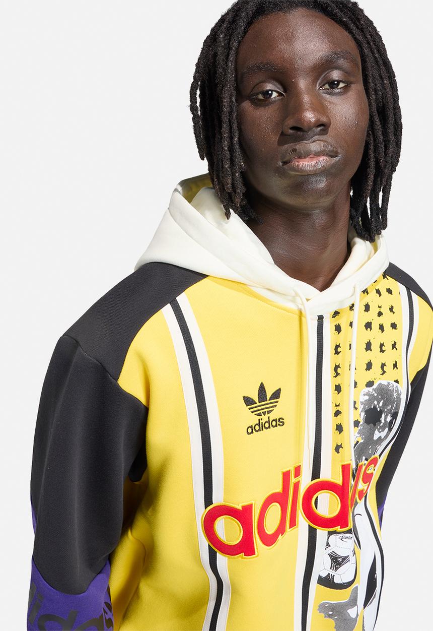 adidas Originals - ARCHIVE FOOTBALL GRAPHIC HOODIE - Eqt Yellow