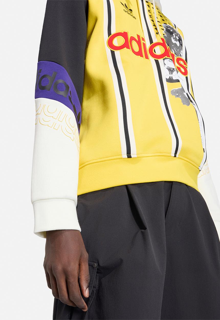 adidas Originals - ARCHIVE FOOTBALL GRAPHIC HOODIE - Eqt Yellow