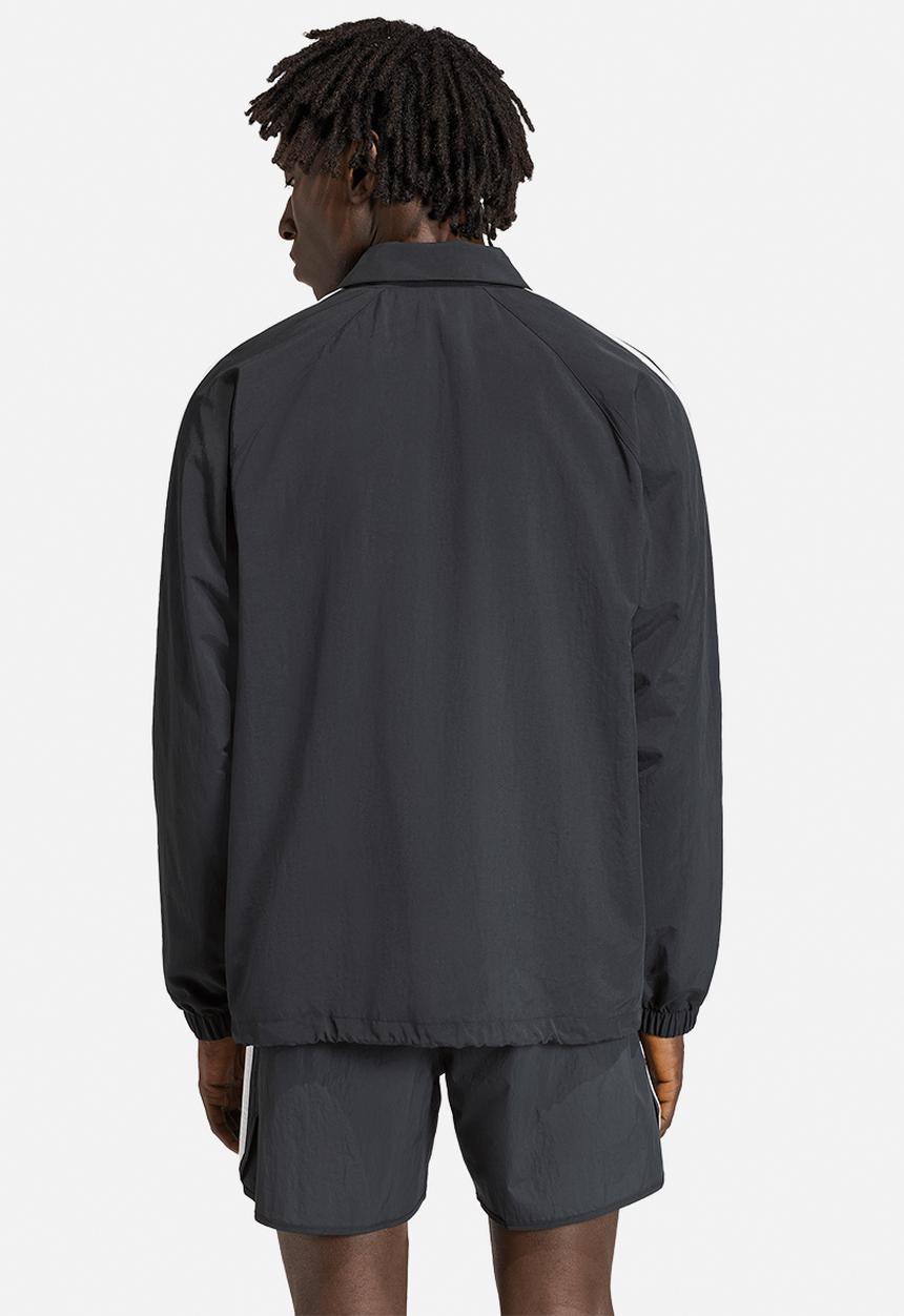 adidas Originals - Black 3-STRIPES Coach Jacket - Black/Wht