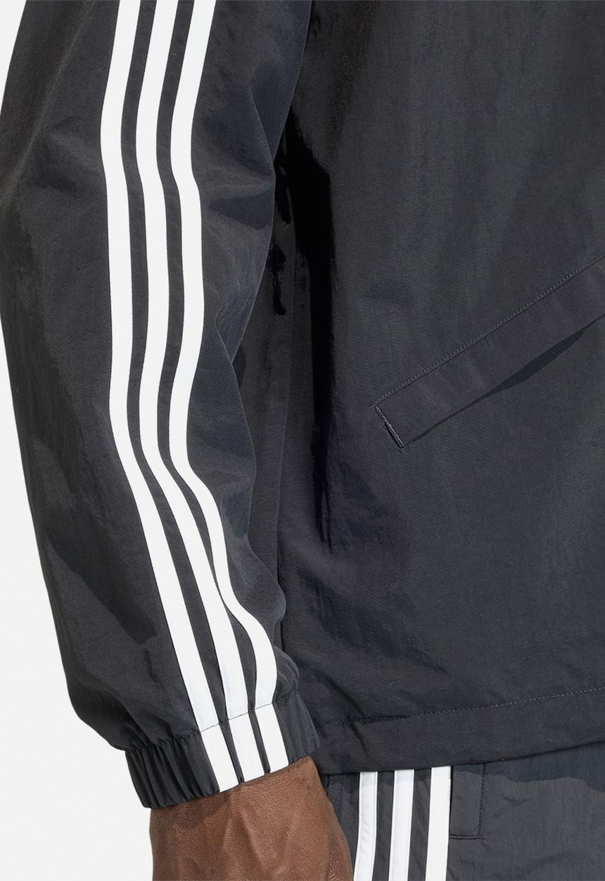 adidas Originals - Black 3-STRIPES Coach Jacket - Black/Wht