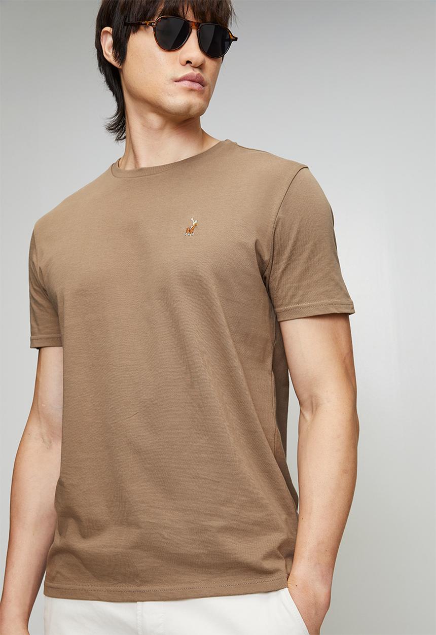 POLO - Lucas Essential Crew Neck Short sleeve Tee - Taupe
