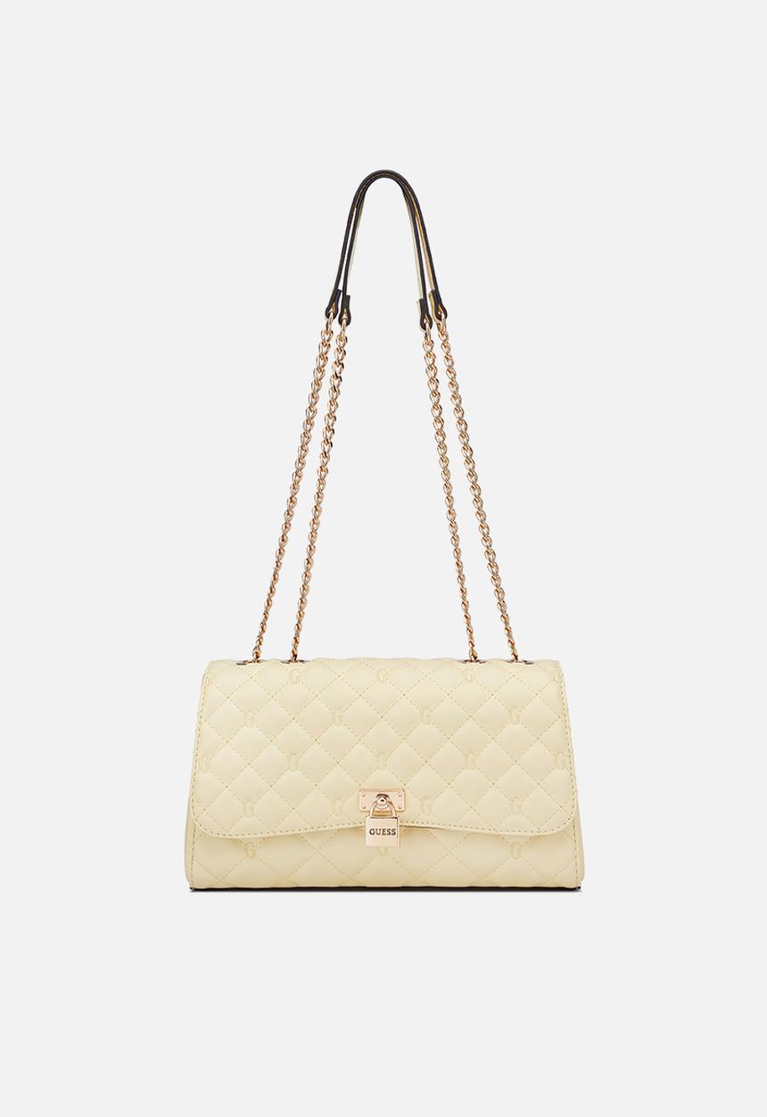 GUESS - Ramona Convertible Crossbody Flap Bag - Buttercream