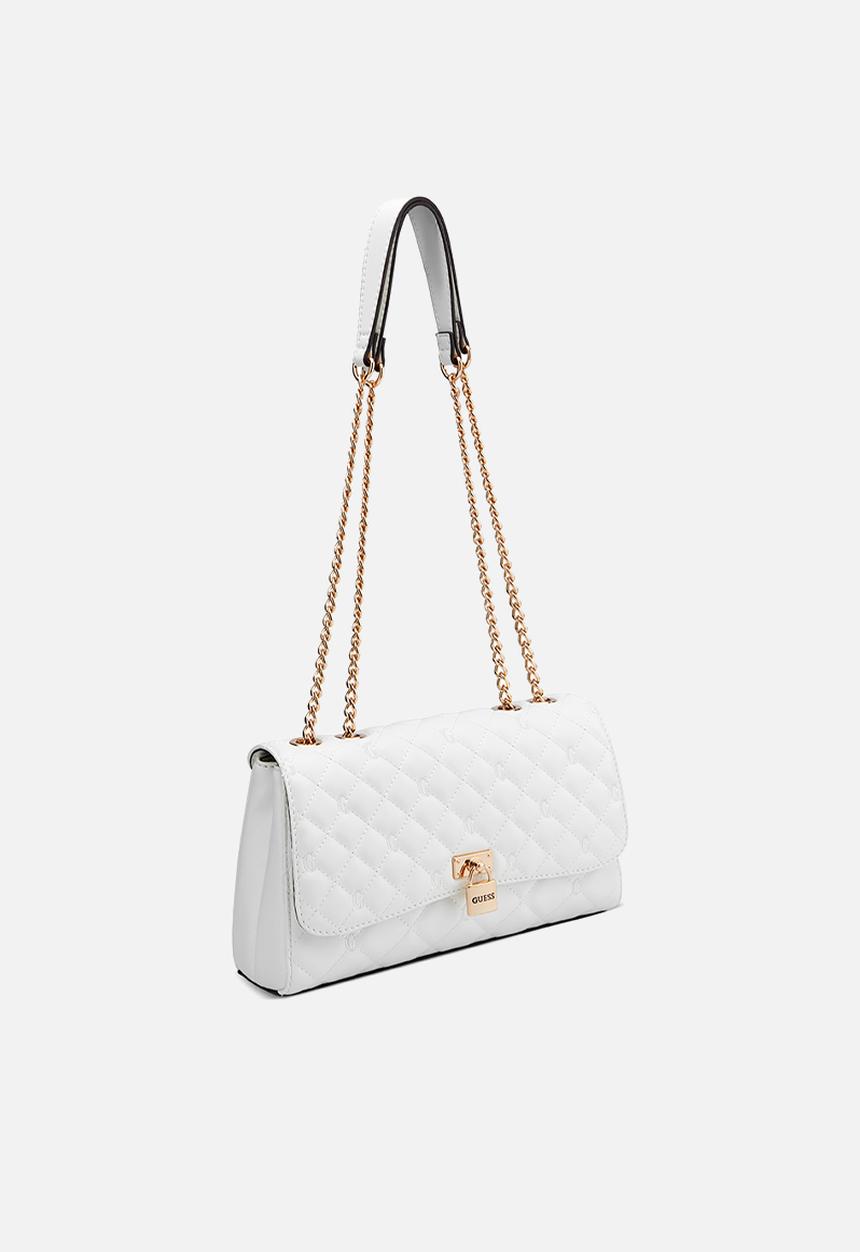 GUESS - Ramona Convertible Crossbody Flap Bag-White