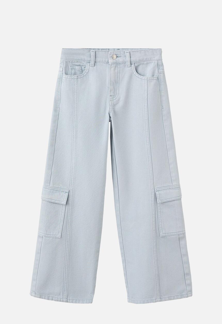 MANGO - Jeans CARGO - Light/Pastel Blue