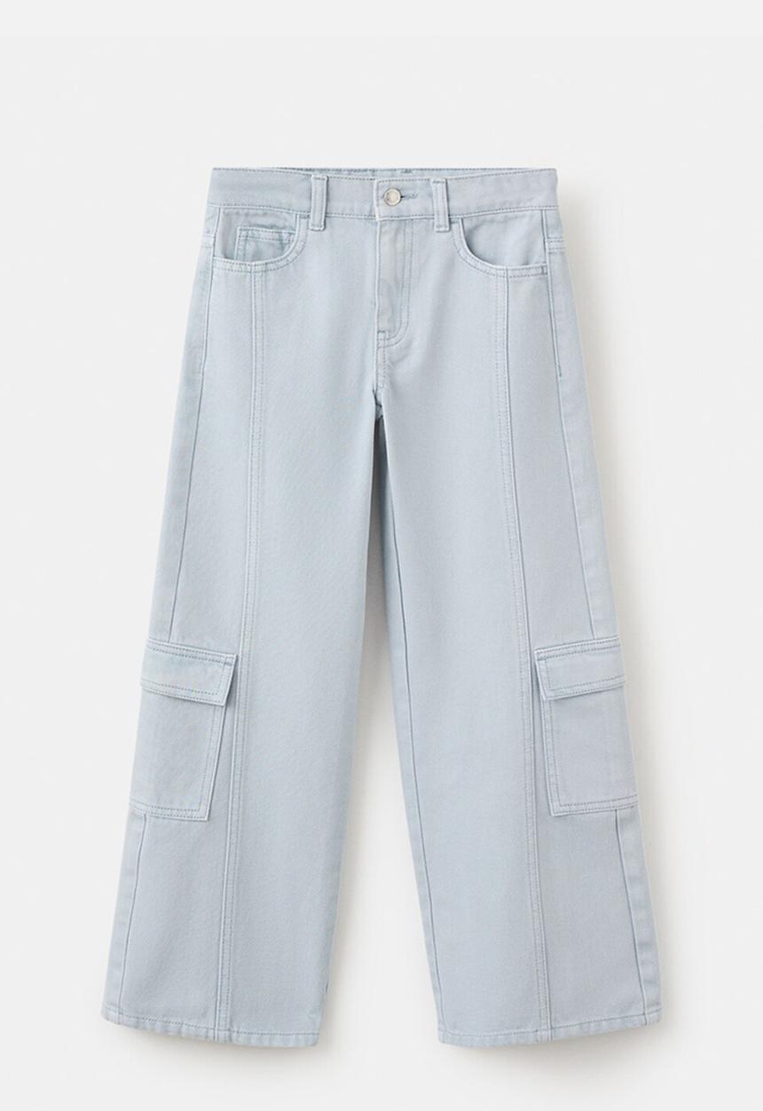 MANGO - Jeans CARGO - Light/Pastel Blue