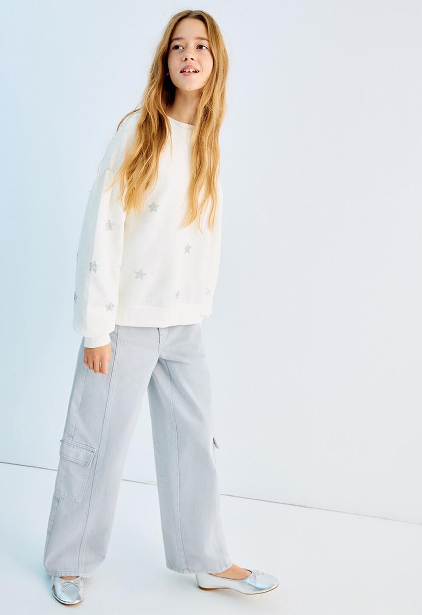 MANGO - Jeans CARGO - Light/Pastel Blue