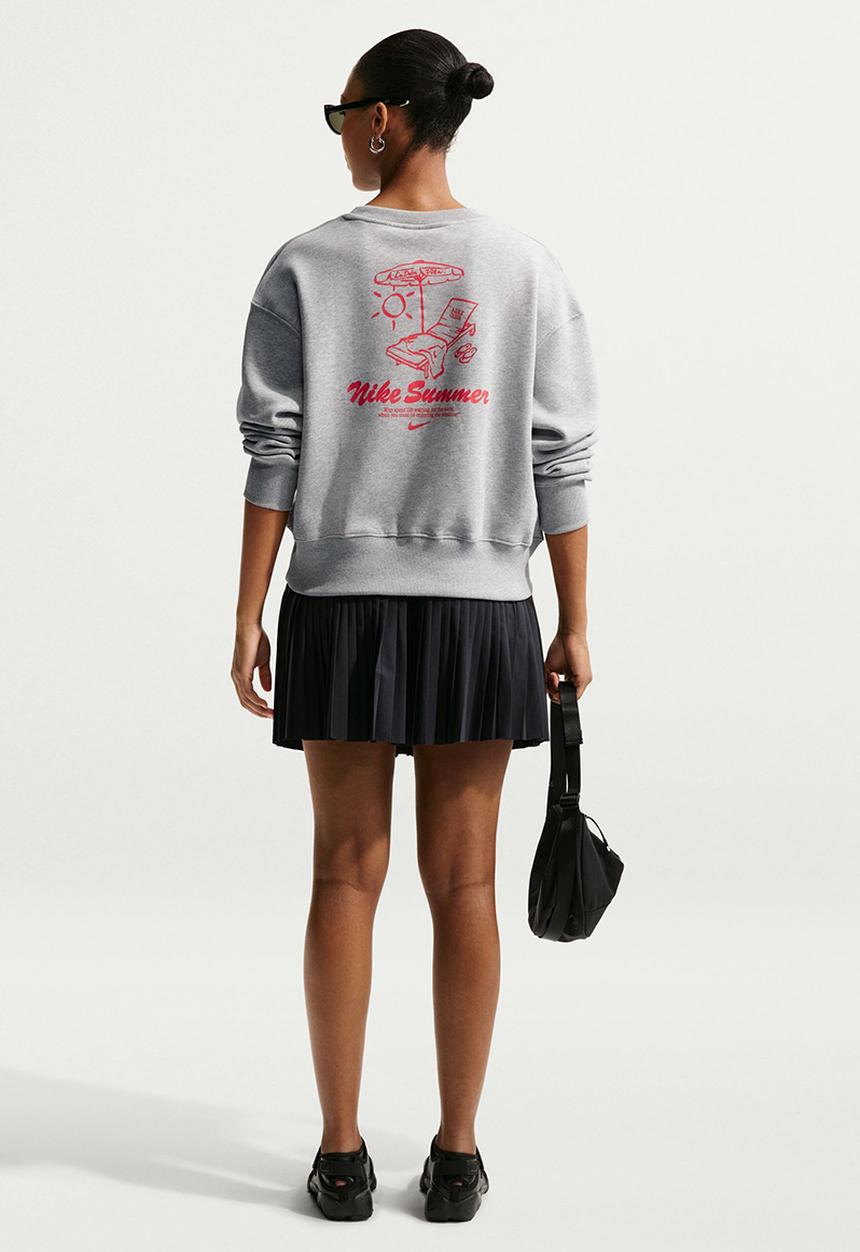 Nike - W Nsw Nvlty Phnx Flc Os Crew - Dk Grey Heather