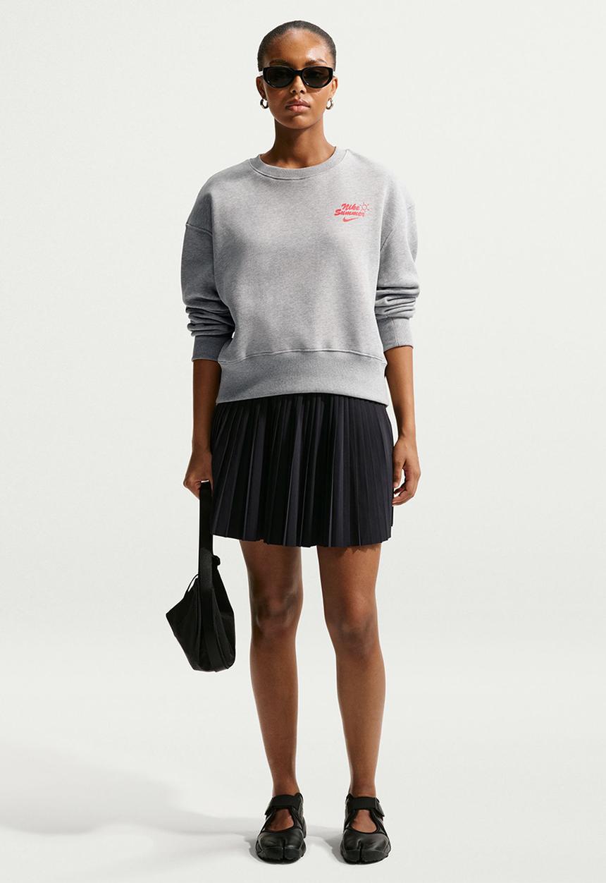 Nike - W Nsw Nvlty Phnx Flc Os Crew - Dk Grey Heather