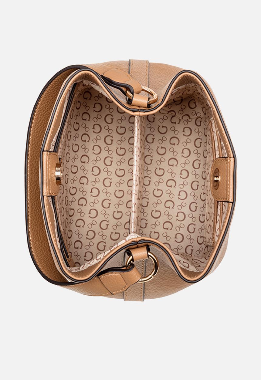 GUESS - Wells Crossbody Bucket Bag-Saddle Tan