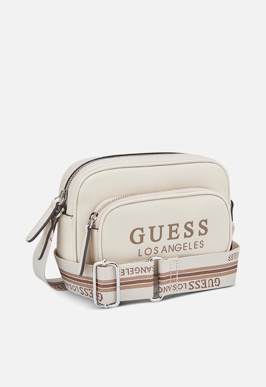 GUESS - Joella Mini Zip Crossbody Bag - Stone
