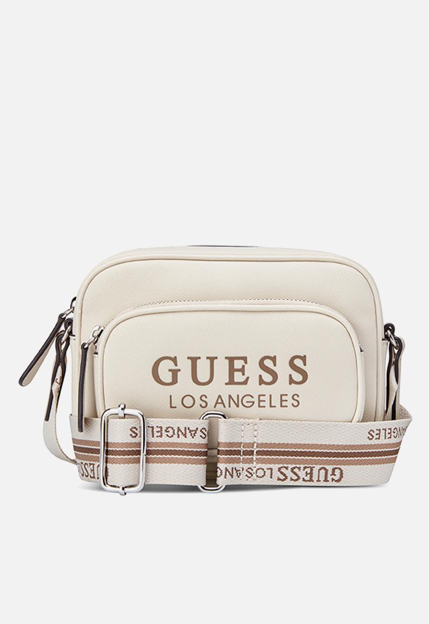 GUESS - Joella Mini Zip Crossbody Bag - Stone