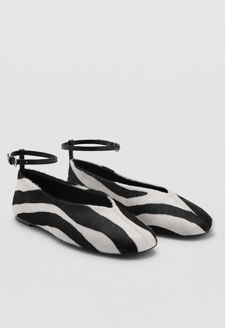 MANGO - Fabra suede ankle strap pump - black