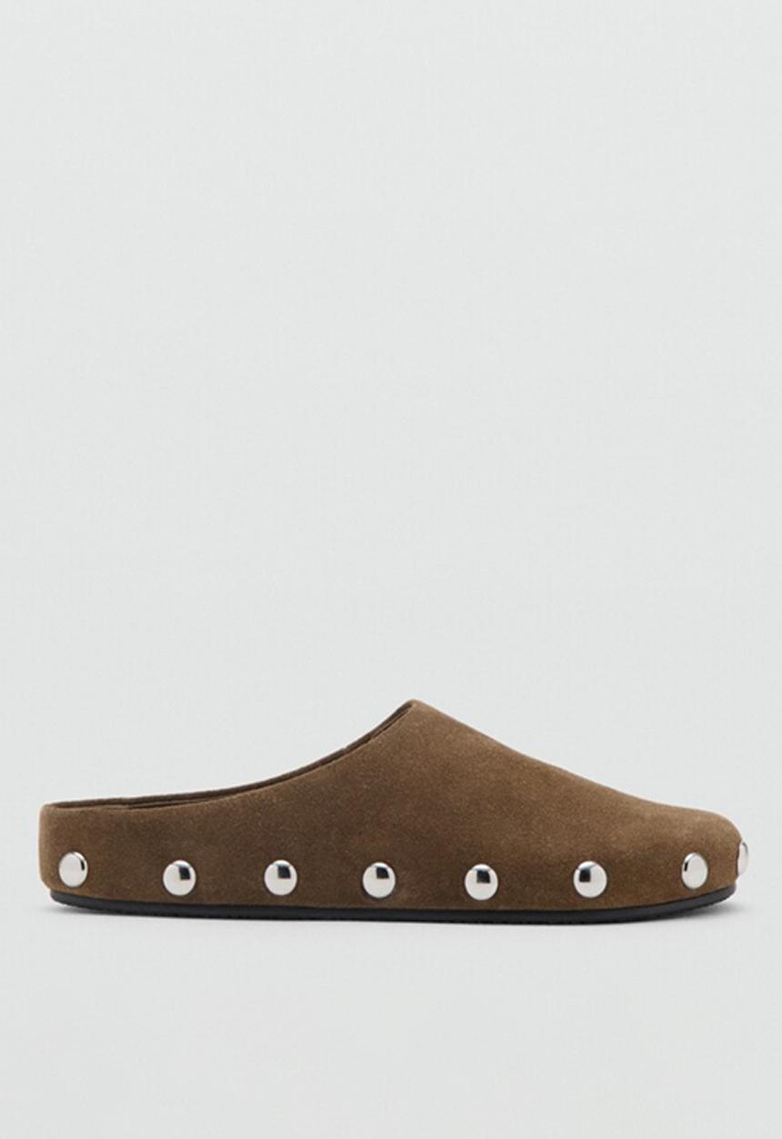 MANGO - Clog suede mule - light/pastel brown