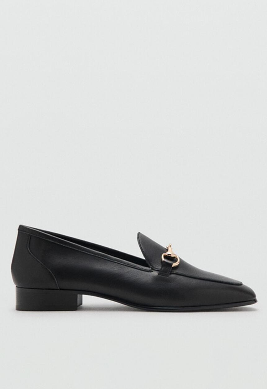 MANGO - Liso leather loafer - black
