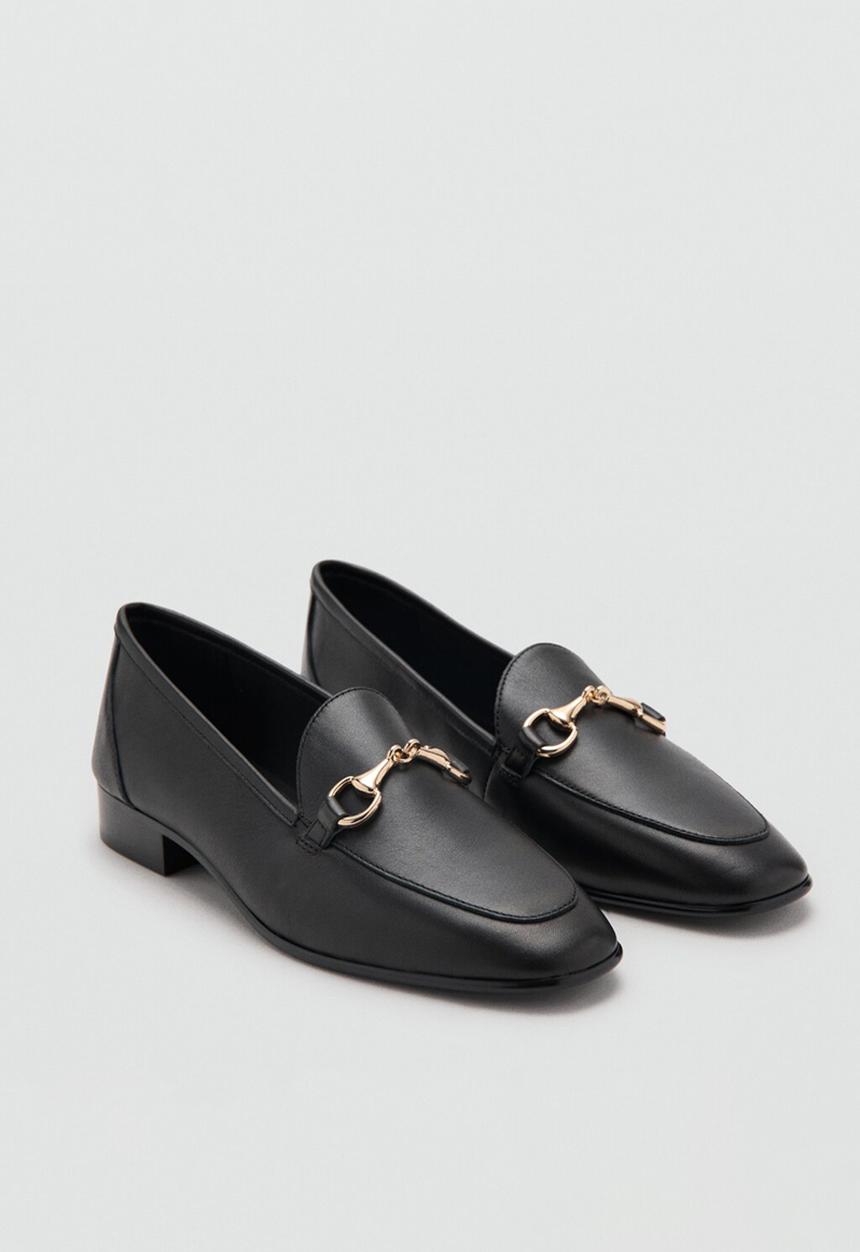 MANGO - Liso leather loafer - black