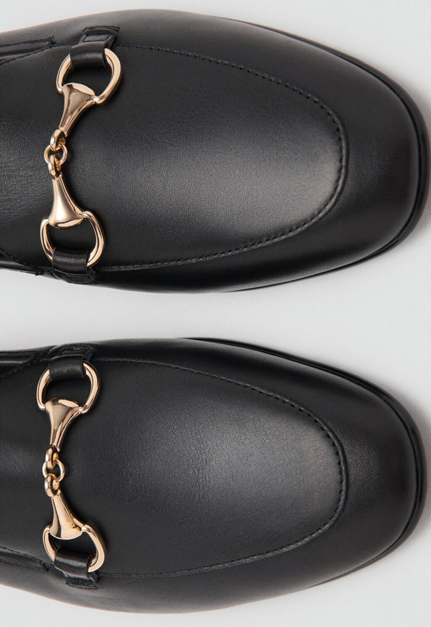MANGO - Liso leather loafer - black