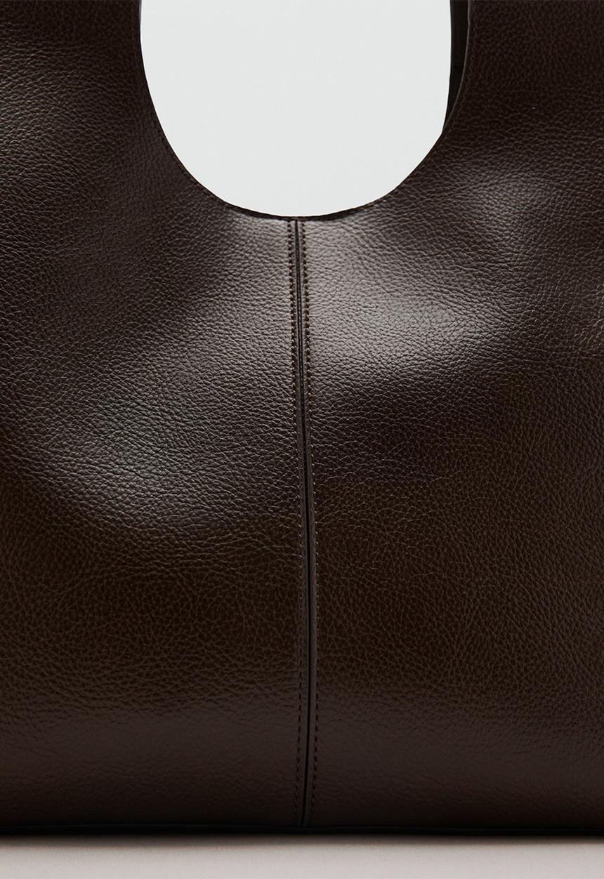 MANGO - Candance tote bag-dark brown