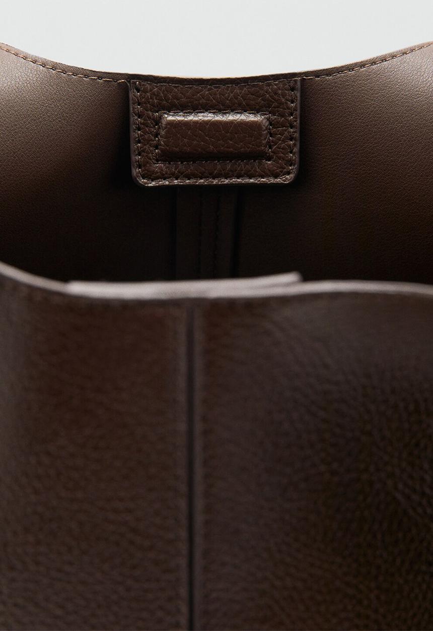 MANGO - Candance tote bag-dark brown