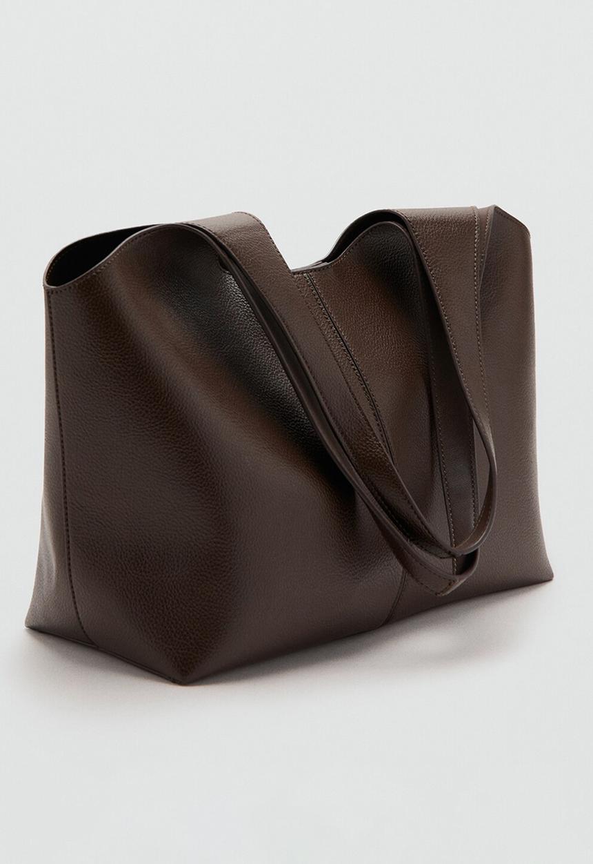 MANGO - Candance tote bag-dark brown