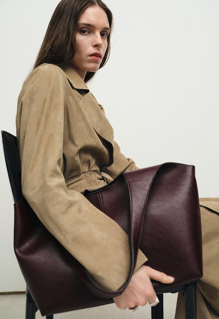MANGO - Candance tote bag - dark red