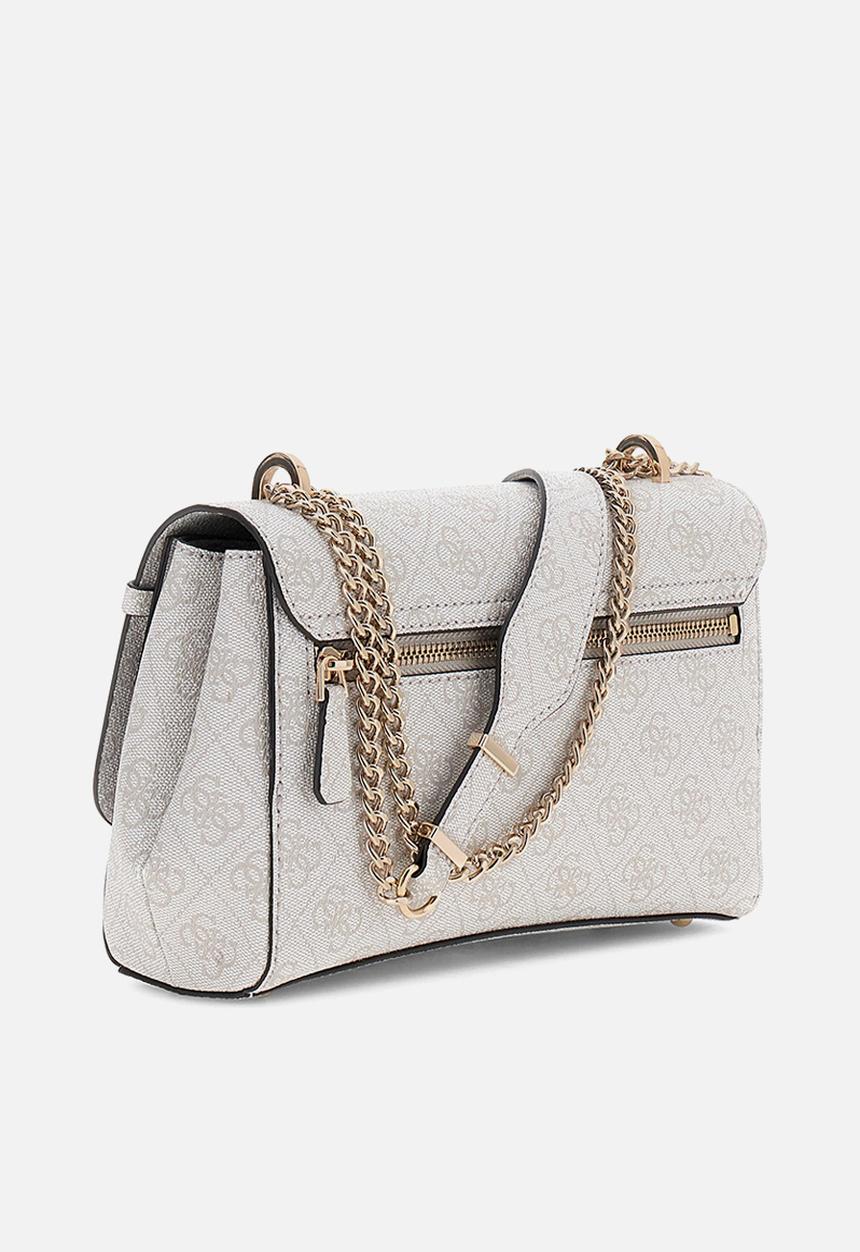 GUESS - Leona Logo Convrtbl Crossbody Flap Bag - Bone Logo