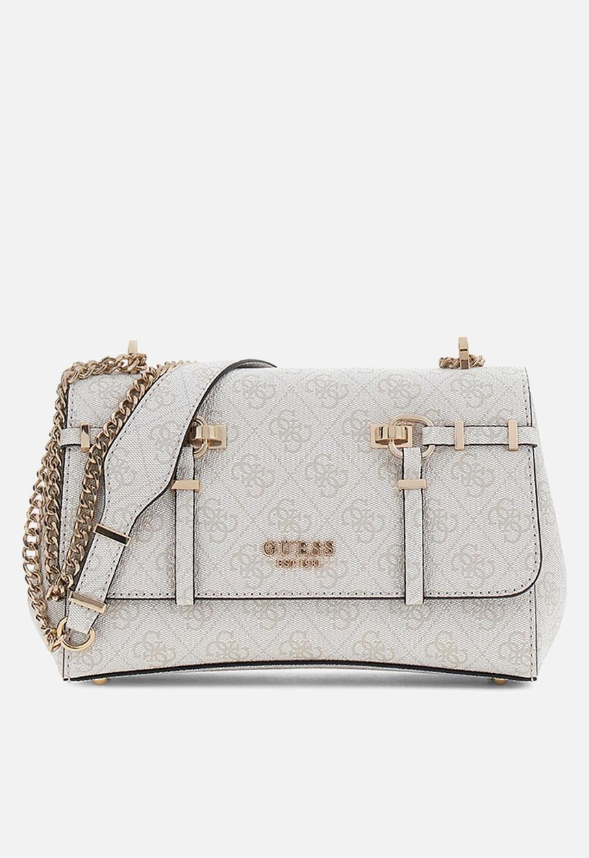 Pogi ペローナ Leona Logo Convrtbl Crossbody Flap Bag-Bone Logo
