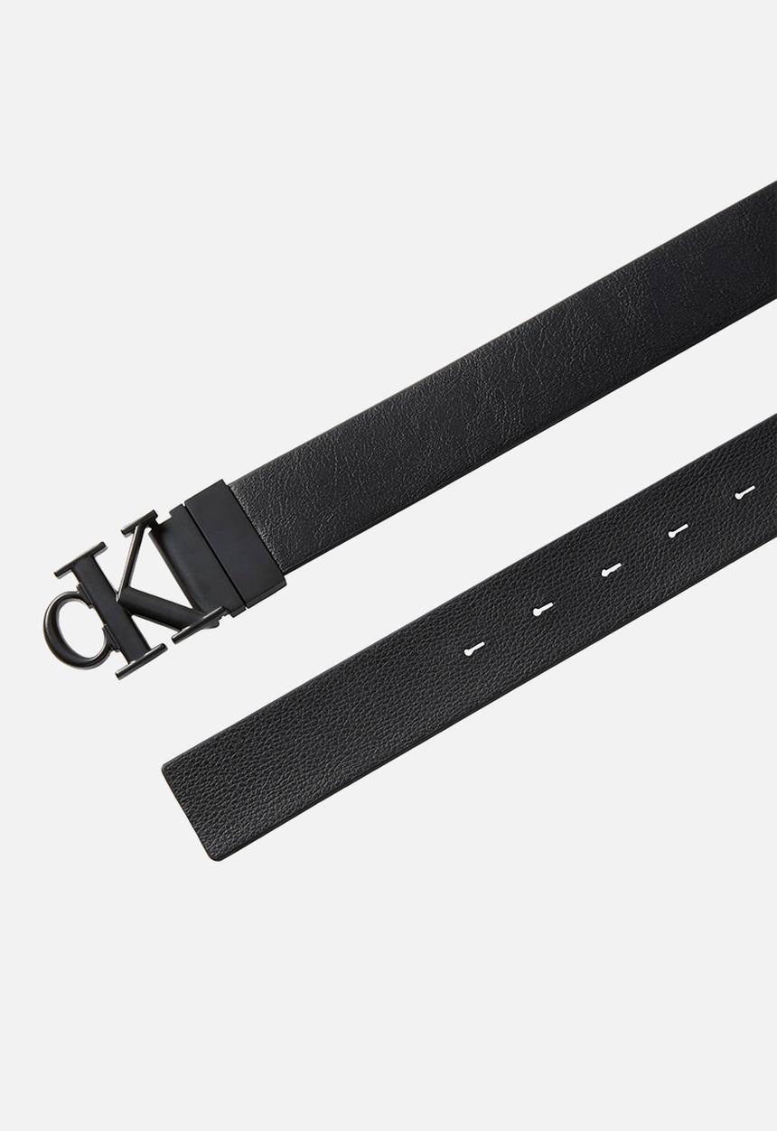 Calvin Klein - Ck Buckle Tumbled 35Mm Adj/Rev - Black/Black/Matte Black