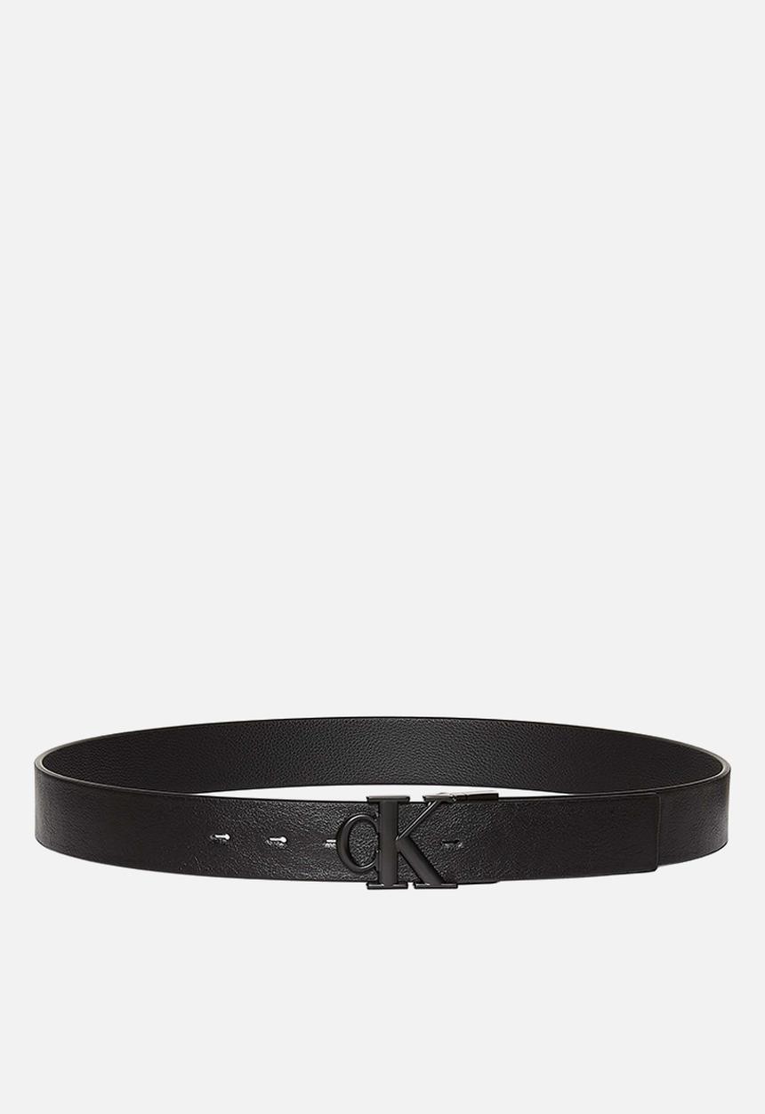 Calvin Klein - Ck Buckle Tumbled 35Mm Adj/Rev - Black/Black/Matte Black