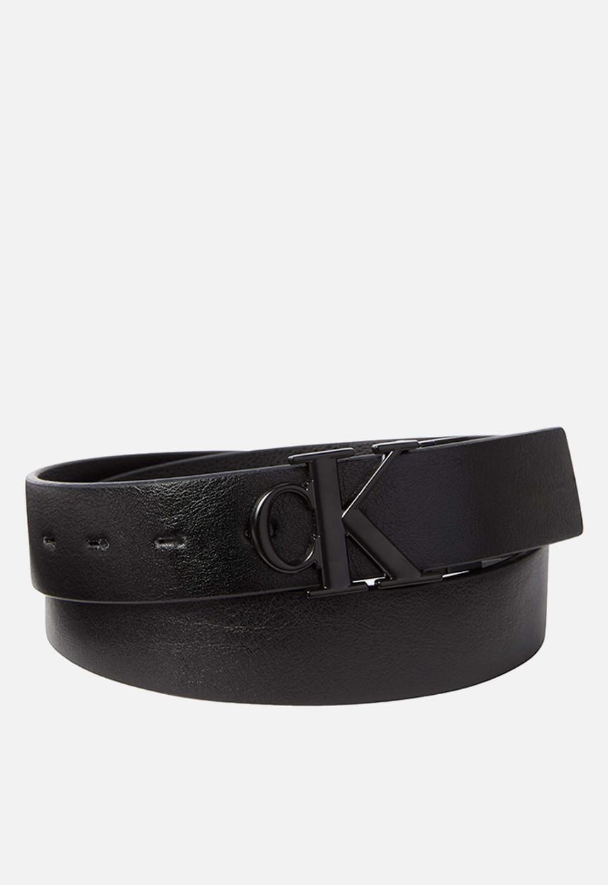 Calvin Klein - Ck Buckle Tumbled 35Mm Adj/Rev - Black/Black/Matte Black