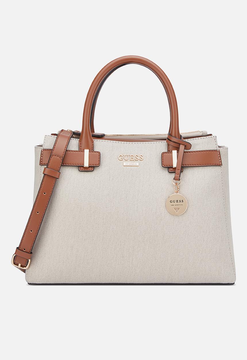GUESS - Reena Satchel Bag - Natural