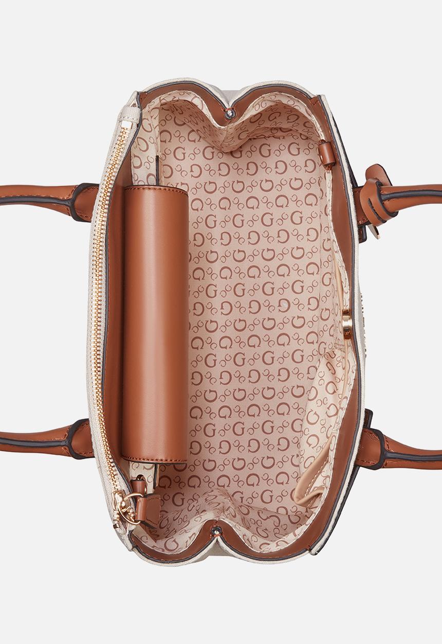 GUESS - Reena Satchel Bag - Natural