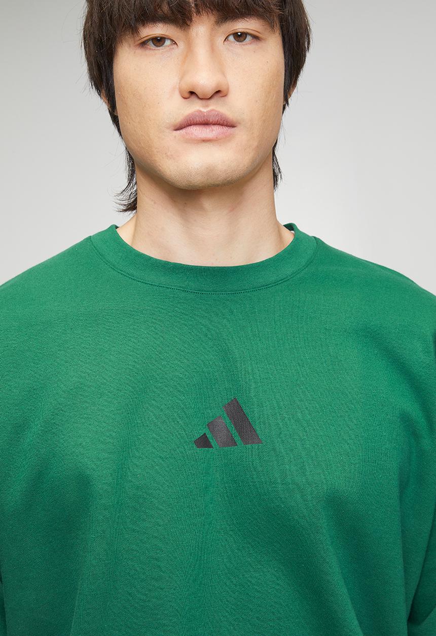 adidas Performance - 3Stripe FL Crew Sweatshirt  - College GREEN