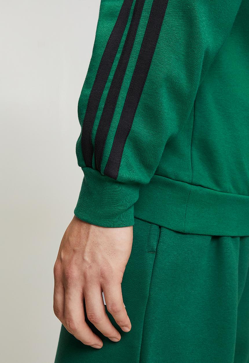 adidas Performance - 3Stripe FL Crew Sweatshirt  - College GREEN