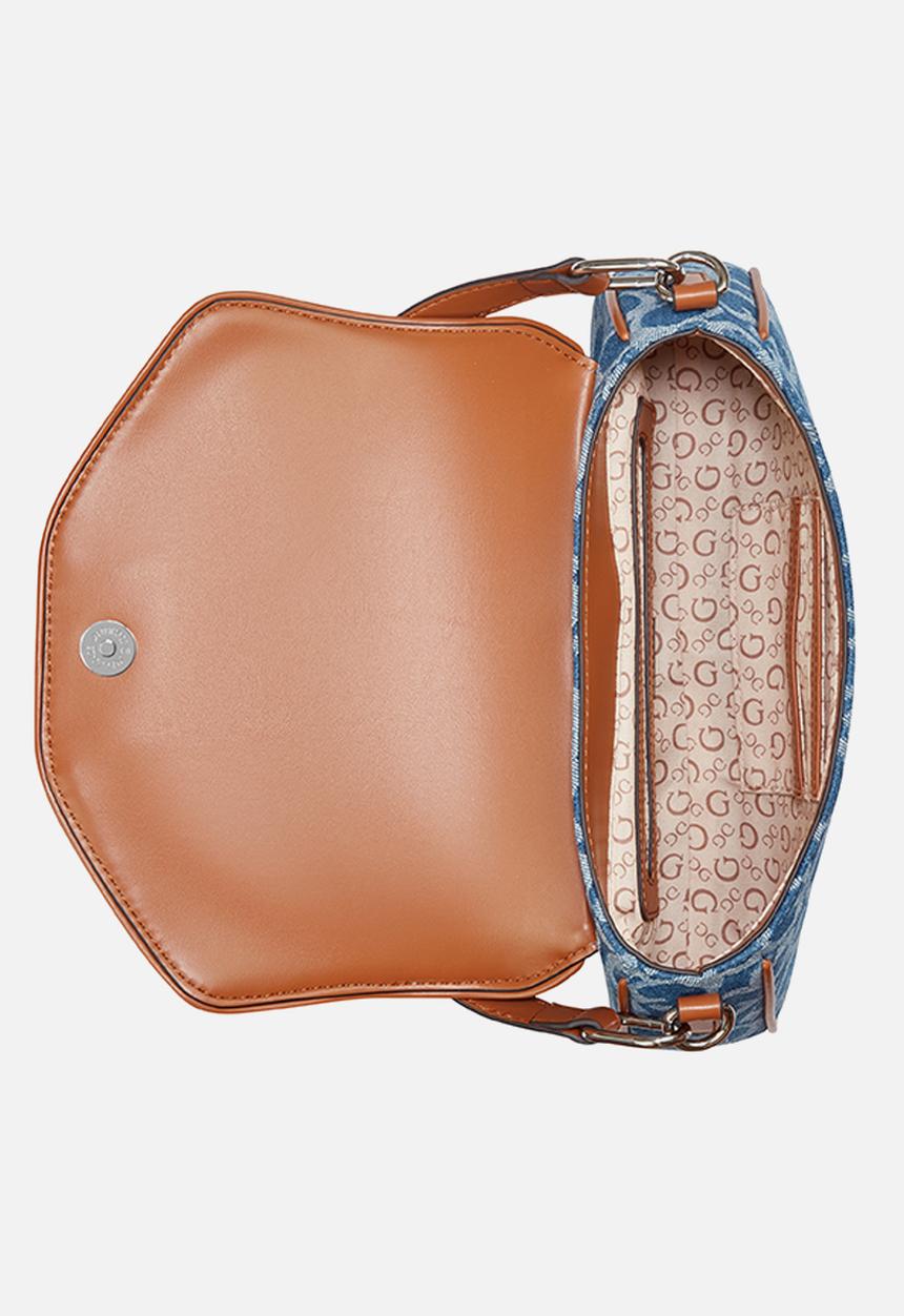 GUESS - Erika Flap Crossbody Bag - Denim